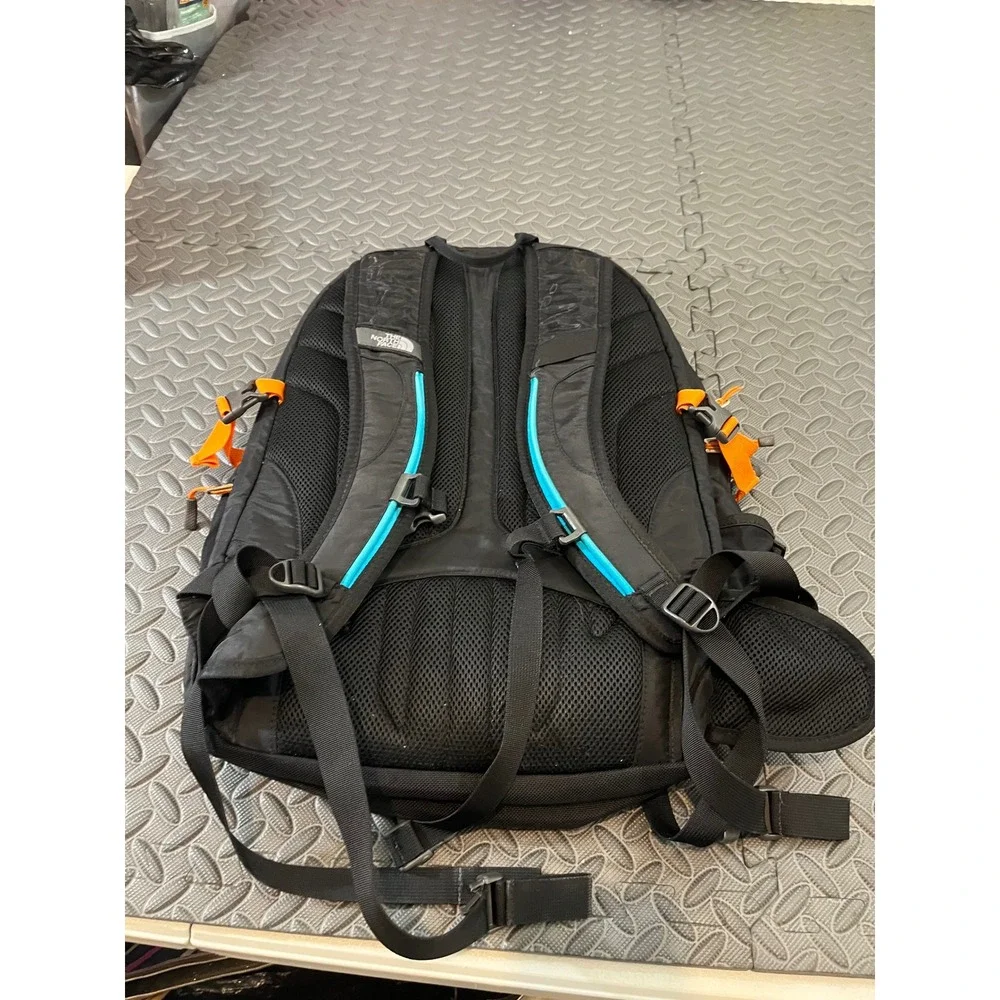 The North Face Surge II Transit Backpack Unisex OS Black Blue Orange Hiking Bag‎